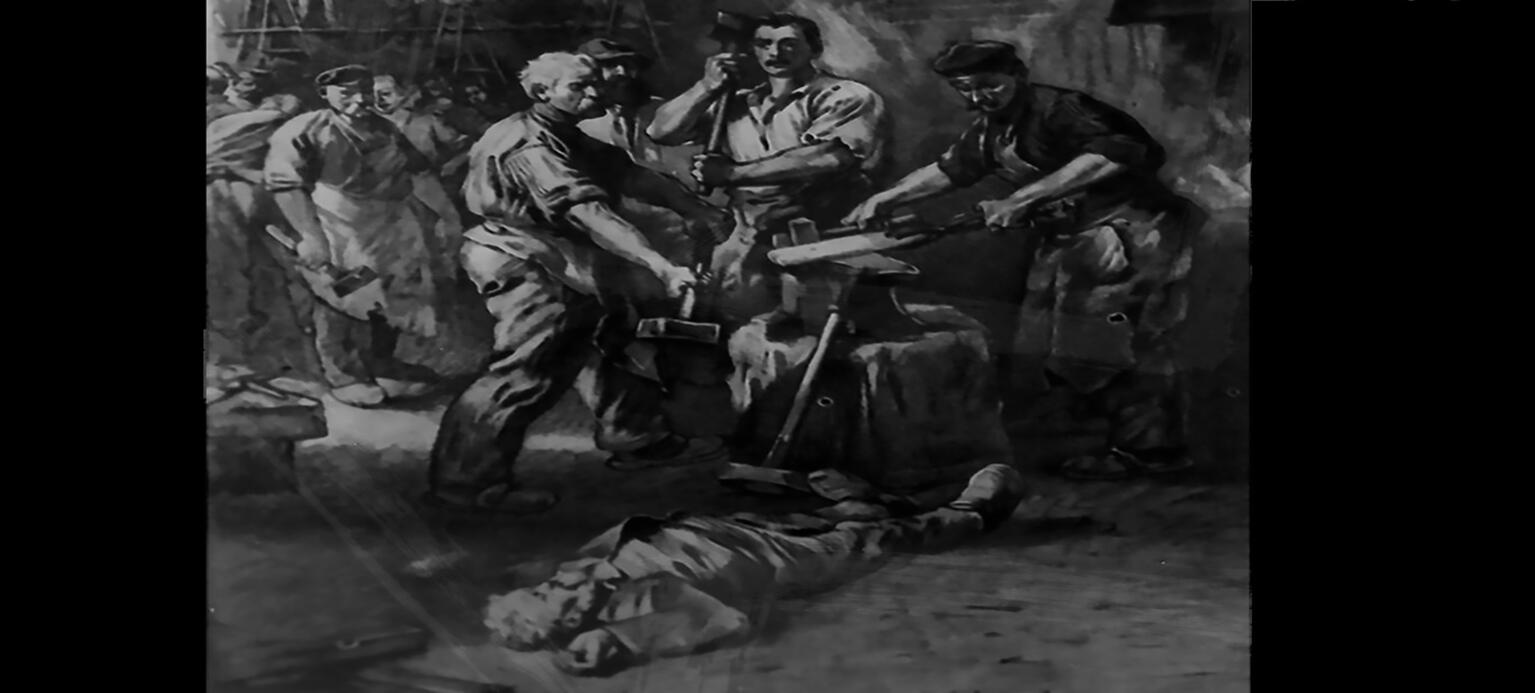 Bild von einem tödlichen Arbeitsunfall um 1893