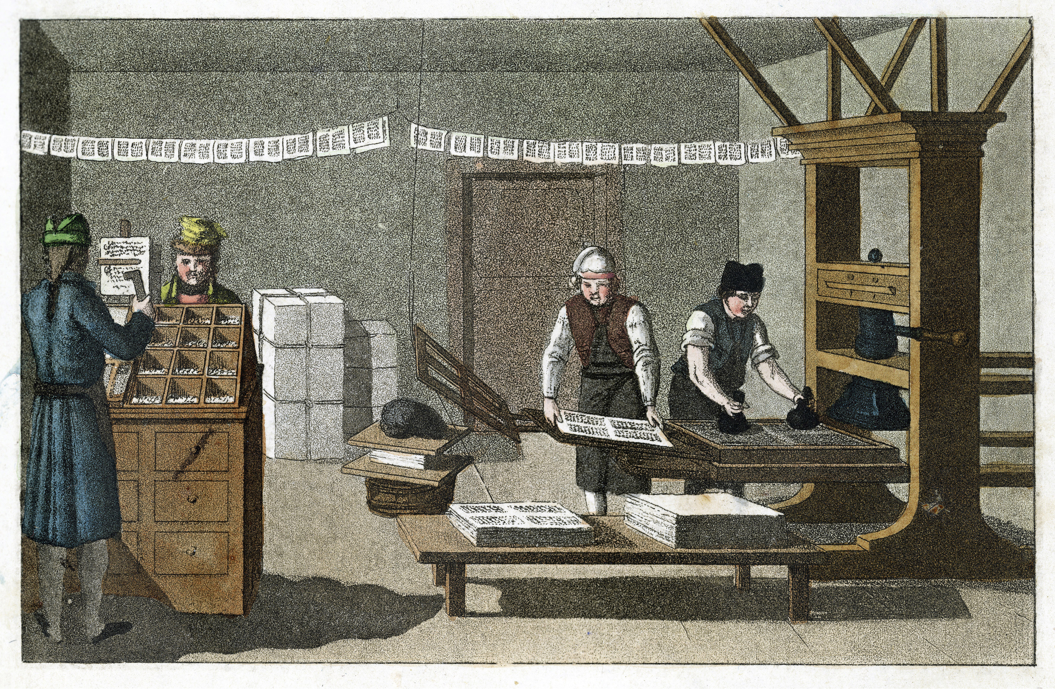 Der Buchdrucker, um 1825